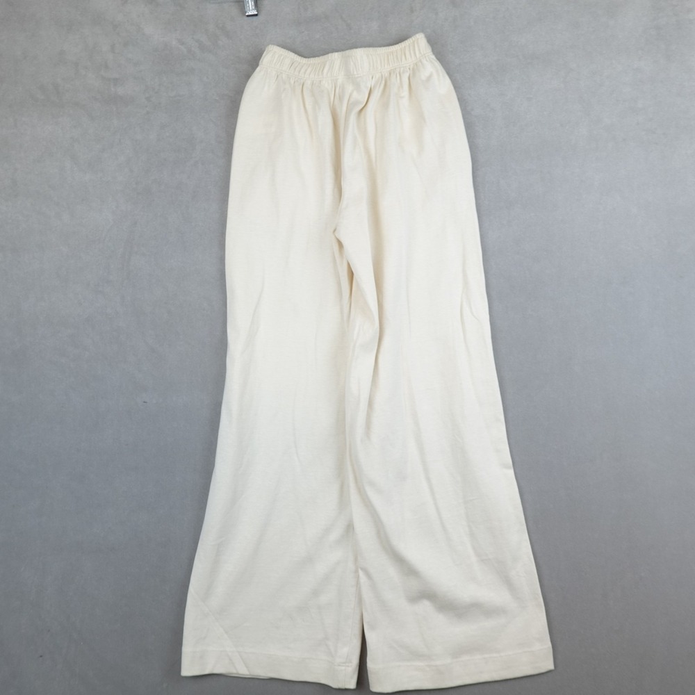 NWT ZARA Pants Flare Pull On High Rise Wide Leg Girls 9/10 Ivory Elastic Waist - Picture 7 of 8